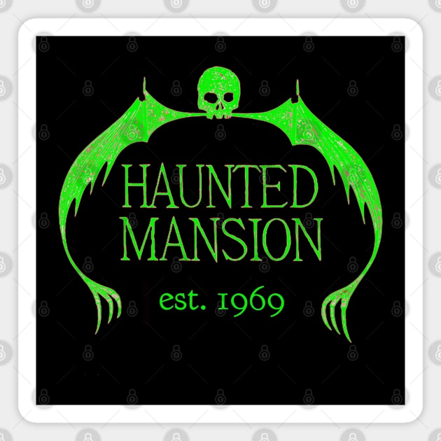 Haunted Mansion - Original logo - 50th Anniversary - Green T-Shirt Magnet by vampsandflappers